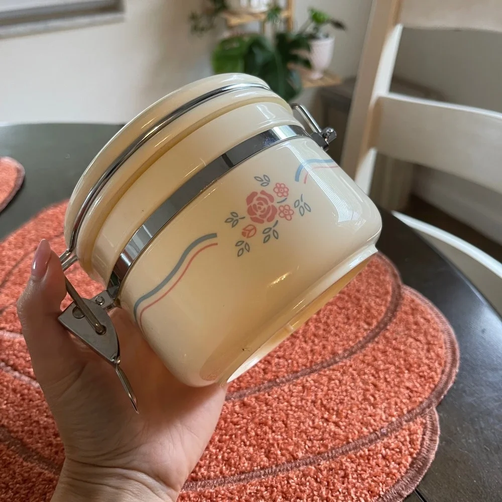 Corelle Coordinates English Breakfast 24oz Acrylic Storage Jar Floral Canister